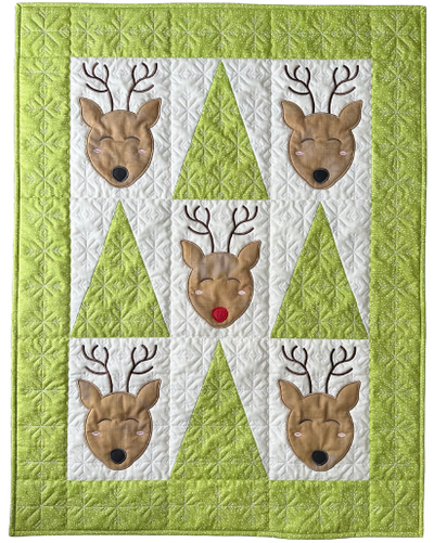 Reindeer Games Quilt and Mug Rug Embroidery