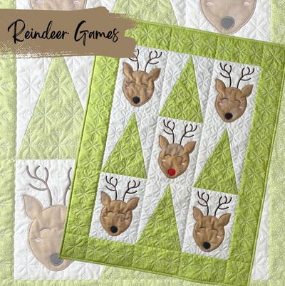 Reindeer Games Quilt and Mug Rug Embroidery