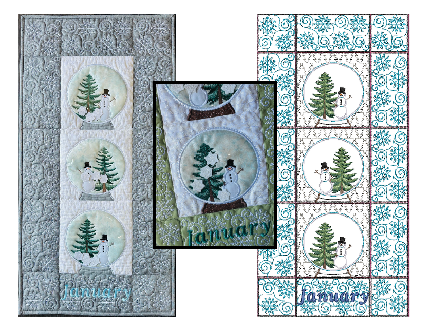 Snow Globe Wall Hanging Embroidery Designs