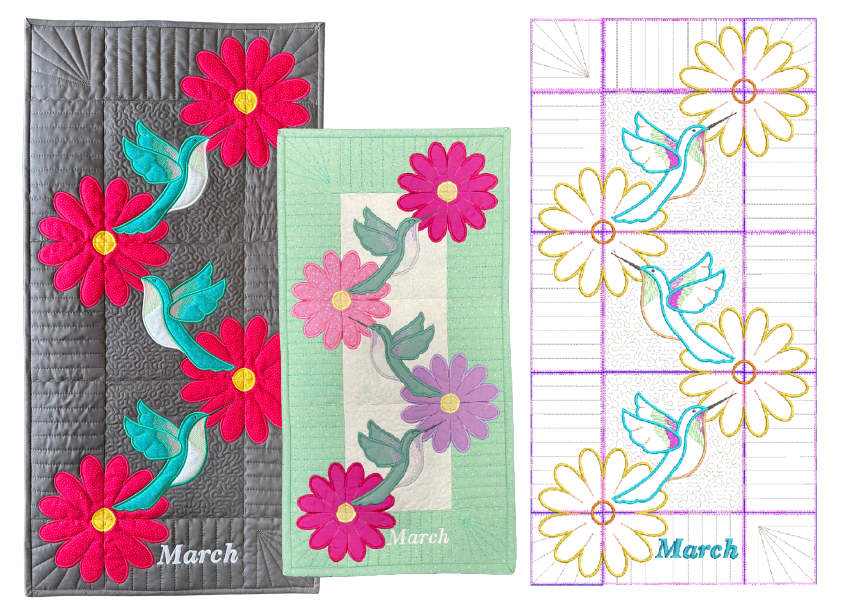 Hummingbird Wall Hanging Embroidery Designs