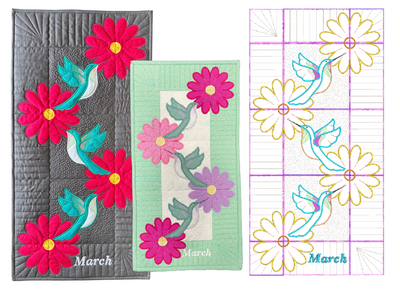 Hummingbird Wall Hanging Embroidery Designs
