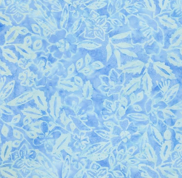 Blue Tropical Flowers Bouquet Tonga Batik TONGA-B1770 SKY