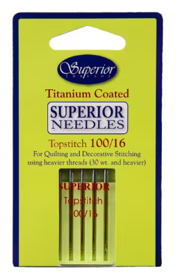 Titanium Needle Topstitch 100/16 5ct