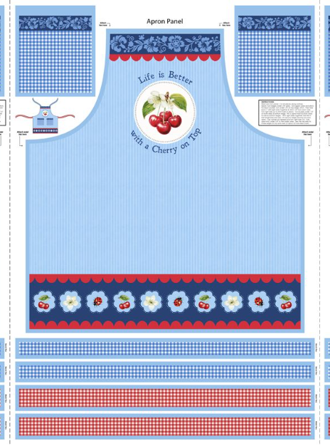 Sweet Cherry Apron Panel Multi