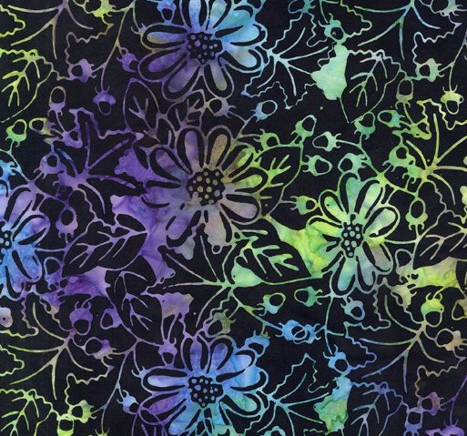 Water Painted Floral Tonga Batik TONGA-B3064 JEWEL