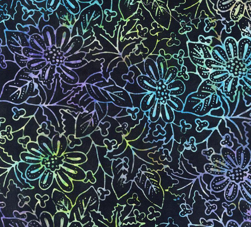 Floral and Dots Tonga Batik TONGA-B2518  ENCHANTED