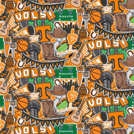 NCAA-Tennessee Doodle Allover cotton