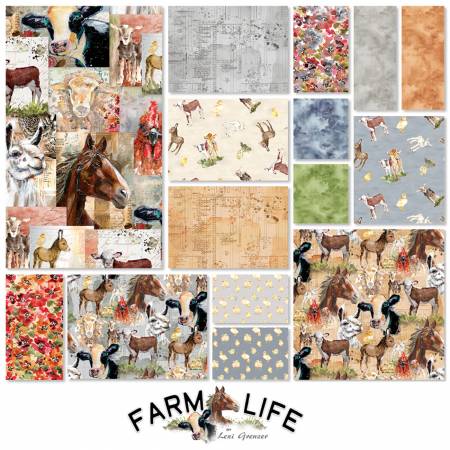 10in Squares Farm Life, 42pcs,