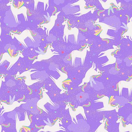 Purple Unicorn Love Tossed Unicorns