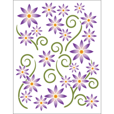 Asters-Violet Decorative Decals