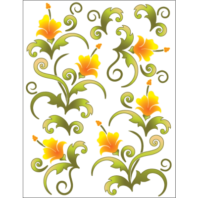 Blossoms- Tangerine Decorative Decals