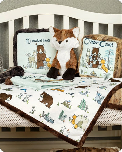 Read to Me Forest Cuddle Kit 28in x 40in Blanket AND 9" x 9" Softbook