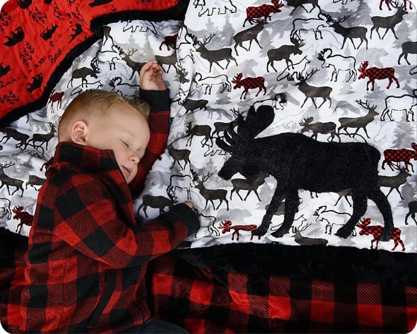 A Moose D Sensational Strips Cuddle Kit 58" x 68"" Shannon Fabrics