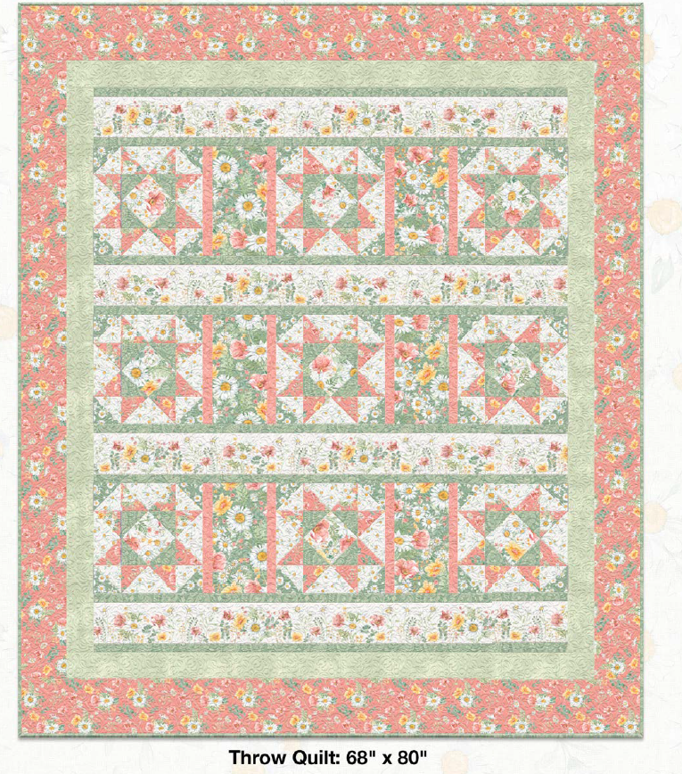 Daisy Days Throw Quilt 68"x80"