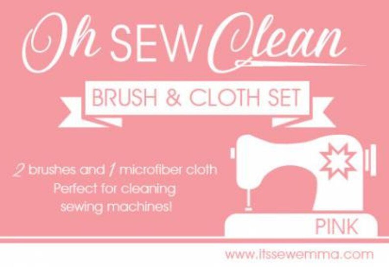 Oh Sew Clean Brush & Cloth Set Pink