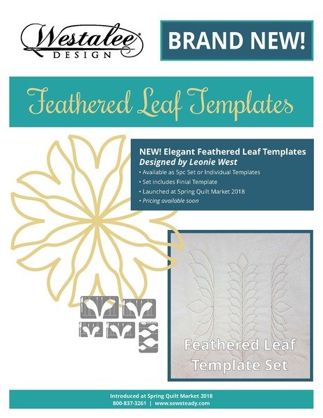 Westalee Circle Wreath Feathered Leaf2 templates 11.5" & 5.5" WT-FLCW-HS