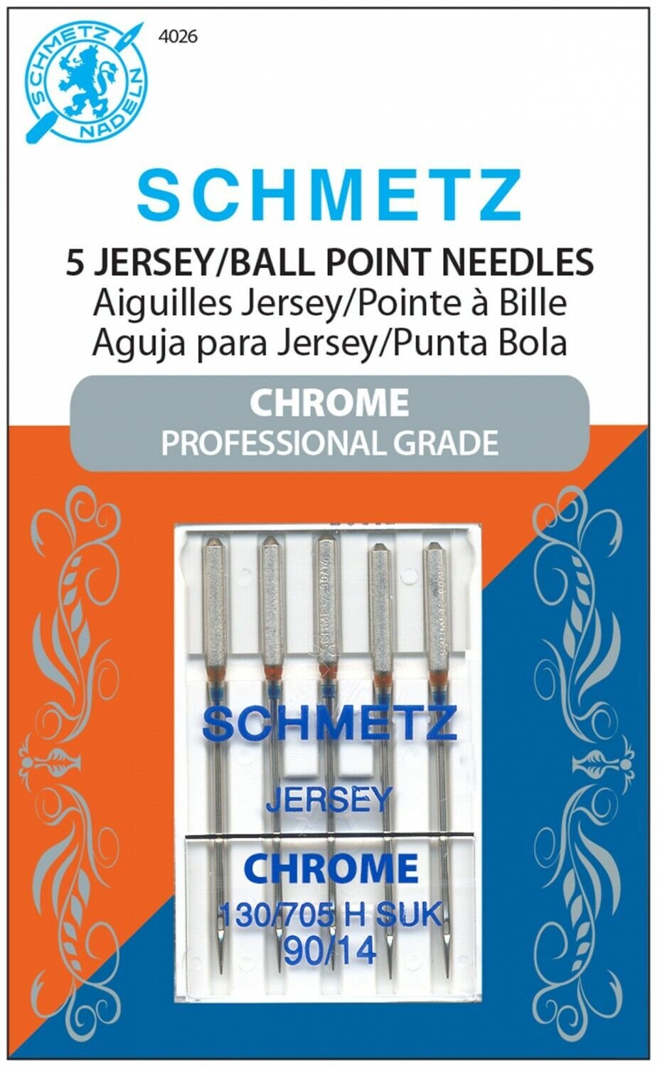 Jersey/Ball Point Needles 5 Needles; chrome professional grade